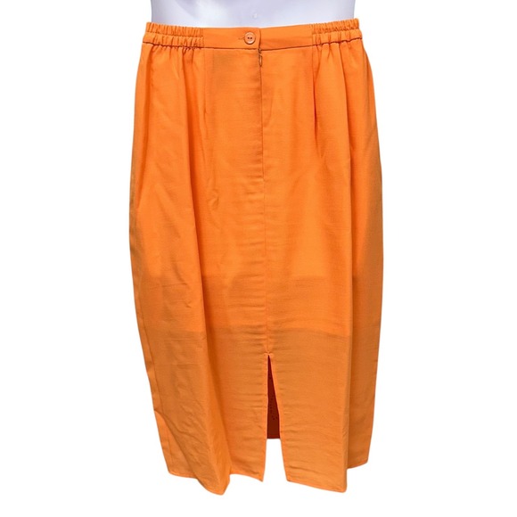 NWT Christie Of California 3 Piece Skirt Suit Set Womens 12 Orange Beaded Floral - Picture 11 of 14